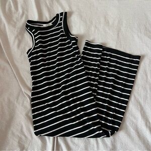 Chic Striped Black and White Maxi Dress